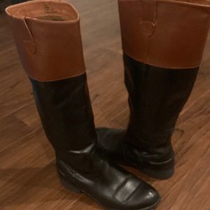 Black and Brown Riding Style Boots - Size 8